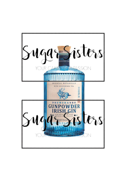 Blue Gin Bottle Edible Decal - (1 Image 6.5" tall )