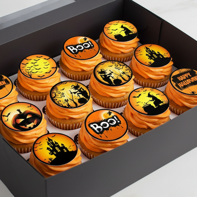 Halloween Boo   Edible Toppers - (20 Toppers)