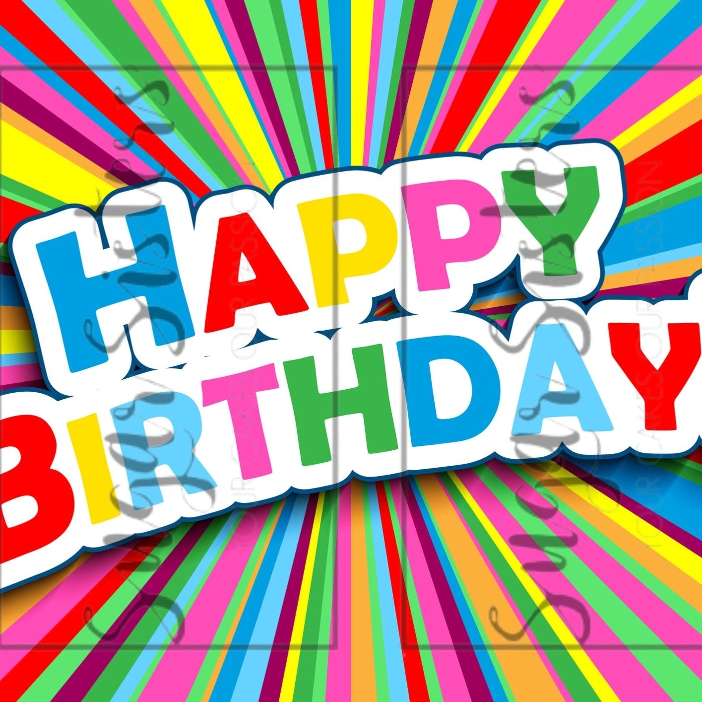 Rainbow Happy Birthday Wrap Edible Image – SugarSisters.ie
