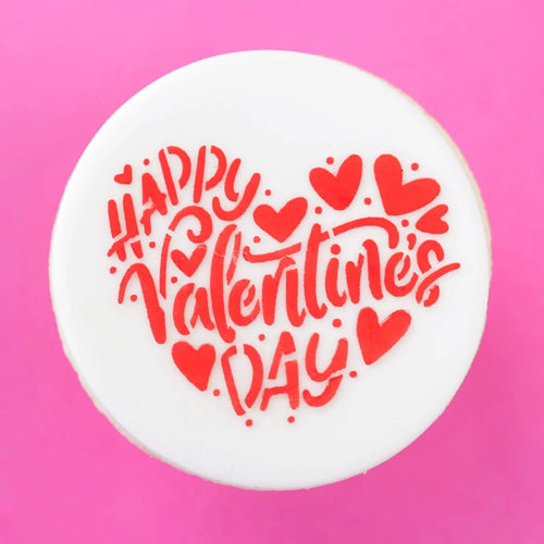 Mini/Bento Happy Valentines Day Hearts Stencil - SWEET STAMP