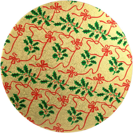 Green Holly Cards 8" Rd