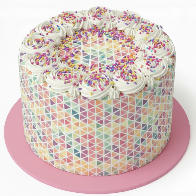 Geometric Rainbow Edible Image