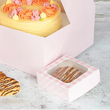 Pink Gingham Treat Box with window Pk 3