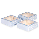 Blue Gingham Treat Box with window Pk 3