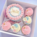 SUGAR SISTERS - Bento Box Set (Mini Cake & 5 Cupcakes) (Pk 5)