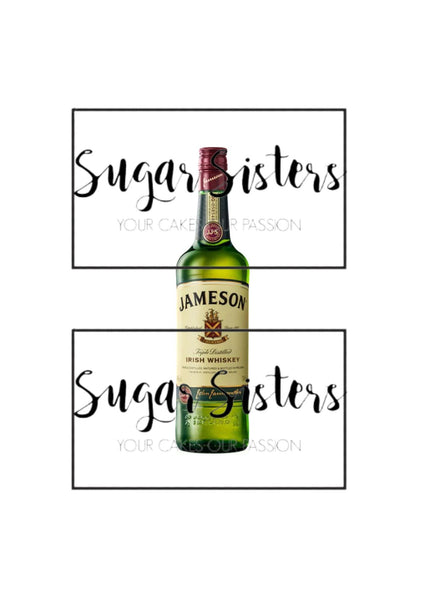 Green Whiskey Bottle Edible Decal - (1 Image 6.5" tall )