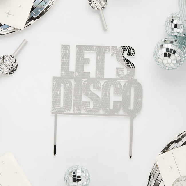 Lets Disco Acrylic Cake Topper