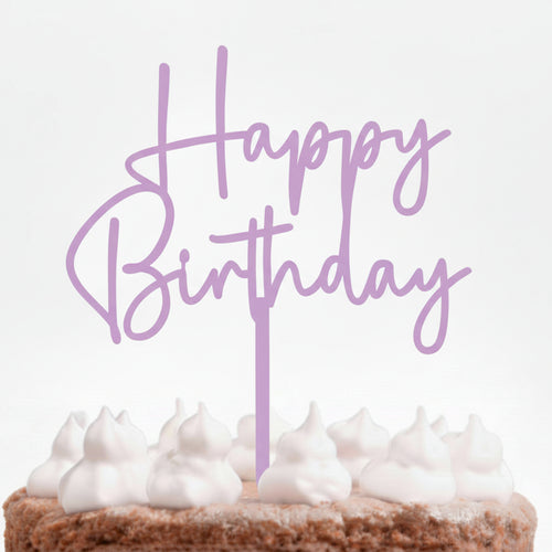 Pastel Purple Happy Birthday Topper