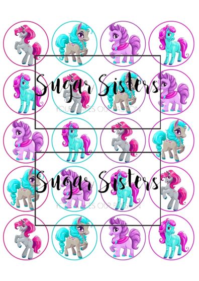 Little Pony  Edible Toppers - (20 Toppers)