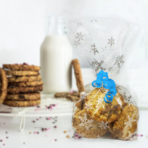 Snowflake Cello Treat Bags with Twist Ties Pk 20