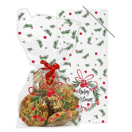 Snowflake Cello Treat Bags with Twist Ties Pk 20