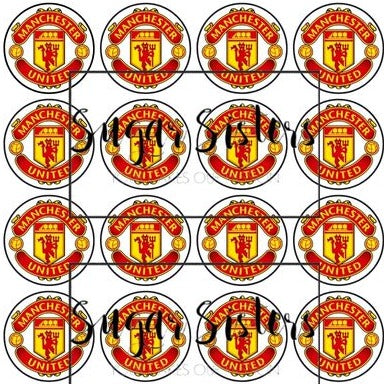 Manchester United Edible Toppers - (20 Toppers)