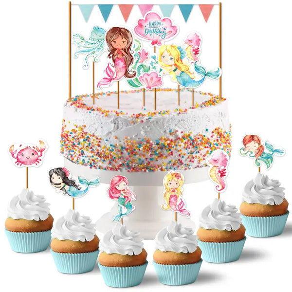 Mermaid Cake and Cupcake Kit Pk 19
