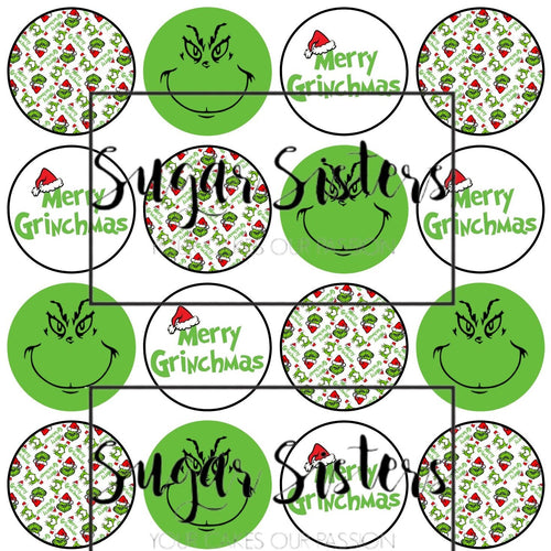 Merry Grinchmas Edible Toppers - (20 Toppers)