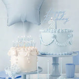 Misty Blue Matt  Happy Birthday Acrylic Topper
