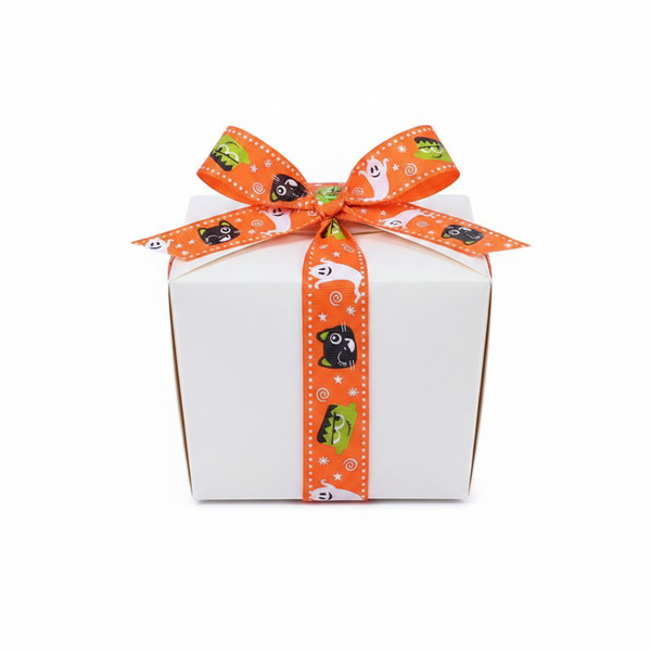 Monsters and Ghosts Orange Ribbon 25mm x Metre