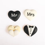 Sugar Decoration Mr & Mrs Love Heart Pk 12