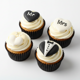 Sugar Decoration Mr & Mrs Love Heart Pk 12
