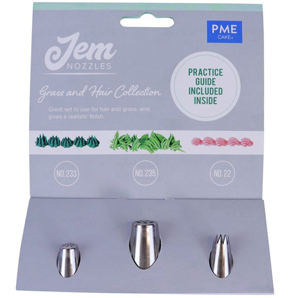 Jem Nozzle Set Grass & Hair Collection Pk 3