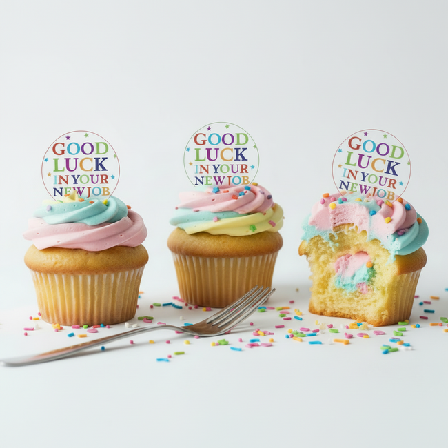 Good Luck New Job  Edible Toppers - (20 Toppers)