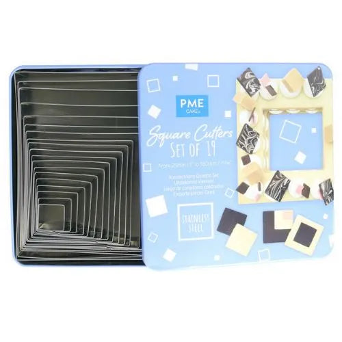 PME Stainless Steel Square Cutters Set 19