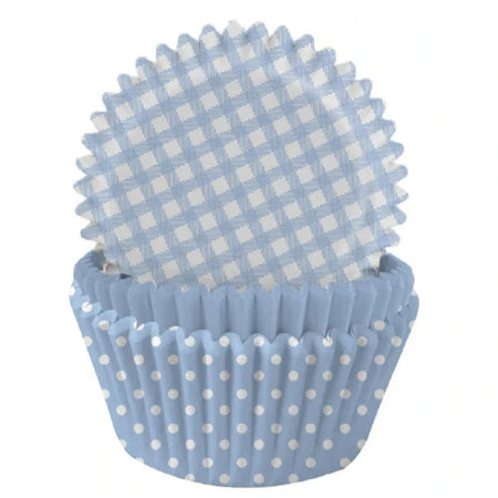 Blue Polka Cupcake Case Pk 24 - SWEET STAMP