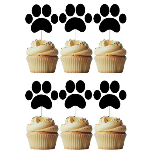 Pawprint Cupcake Toppers Pk 6