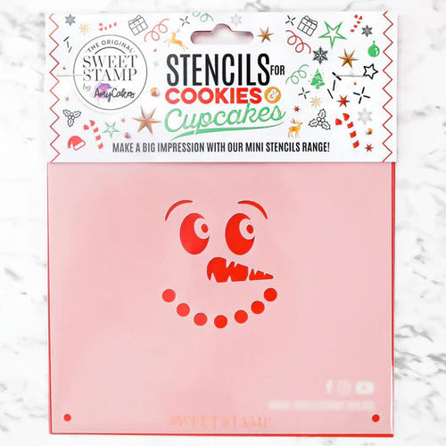 Mini Cookie / Bento & Cupcake Stencil - Snowman