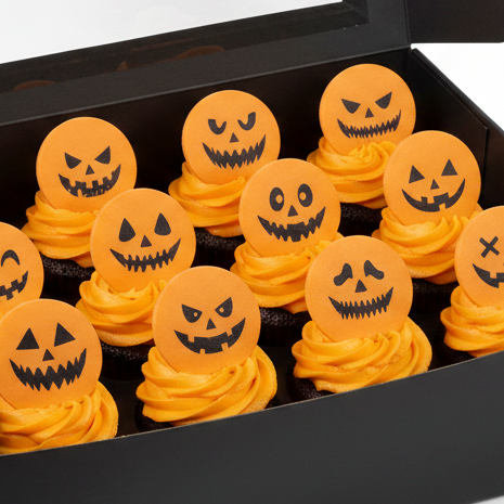 Pumpkins faces Edible Toppers - (20 Toppers)