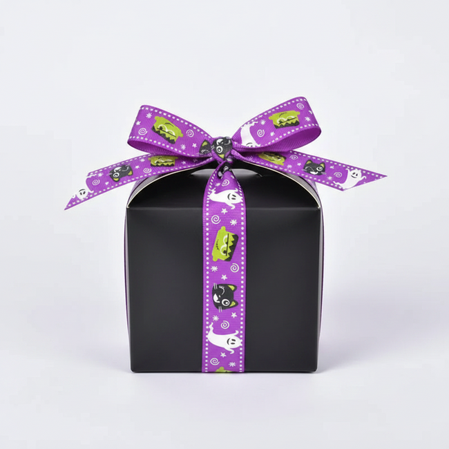 Monsters and Ghosts Purple Ribbon 25mm x Metre