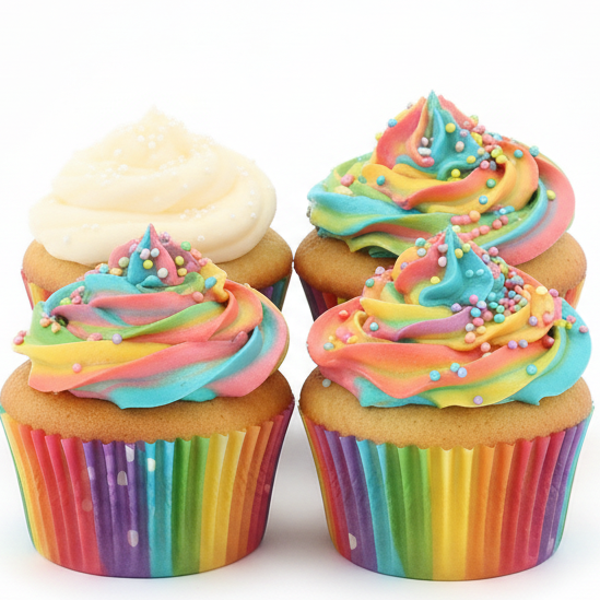 Rainbow Cupcake Cases Pk 100