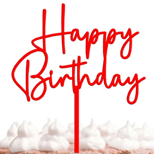 Matt Red Happy Birthday Topper