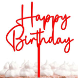 Matt Red Happy Birthday Topper