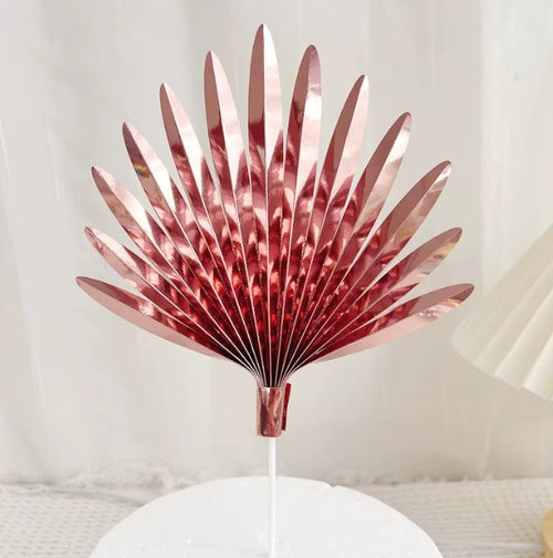 SUGAR SISTERS - Rose Gold Foil Paper Fan Pk 2