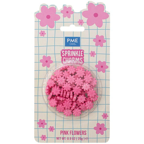 Pink Flowers Sprinkle Charms 25g