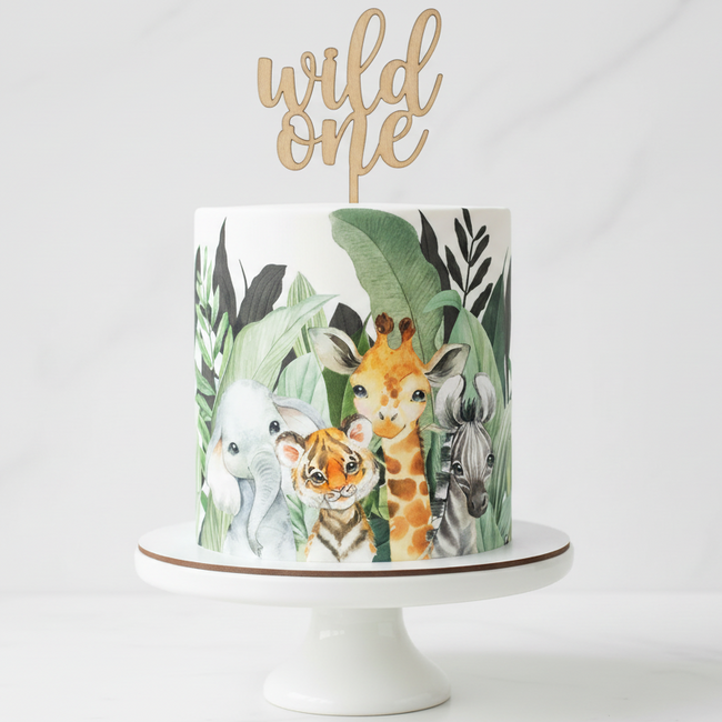 Cute Safari Animals Wrap  Edible Image