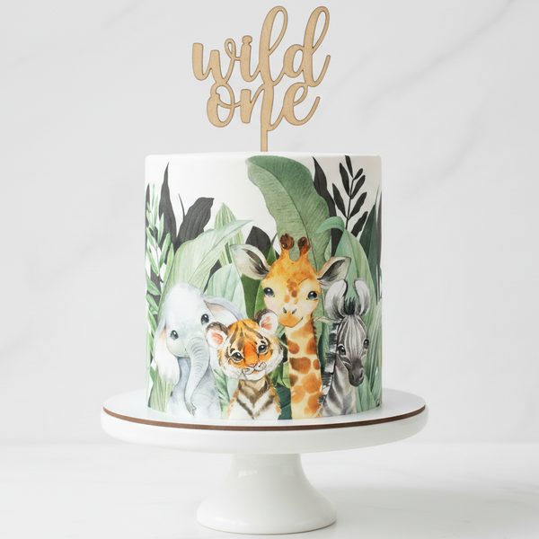 Cute Safari Animals Wrap  Edible Image