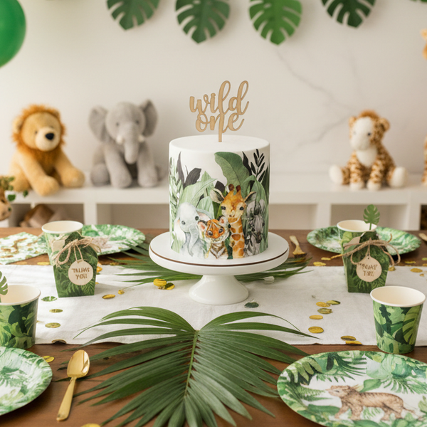 Cute Safari Animals Wrap  Edible Image