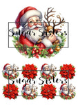 Santa and Rudolph Edible Toppers -  (1 x 6