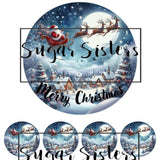 Santa on Sleigh Edible Toppers -  (1 x 6