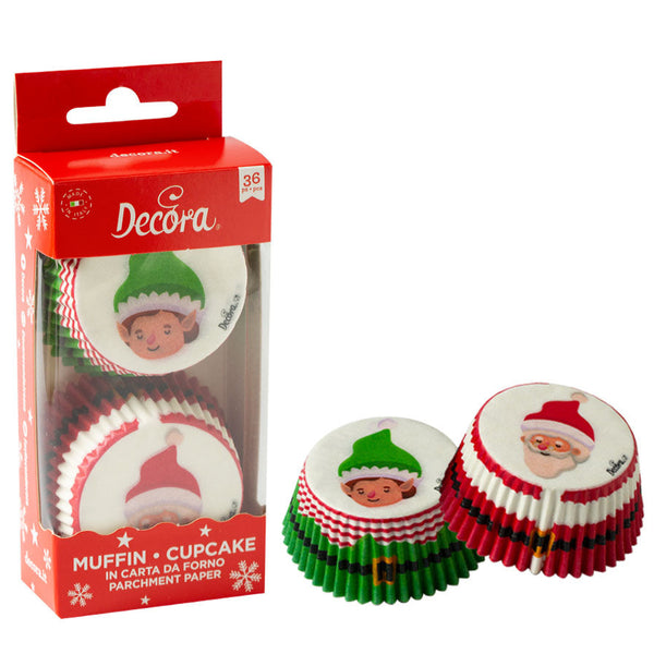 Santas Elvese Cupcake Cases Pk 36