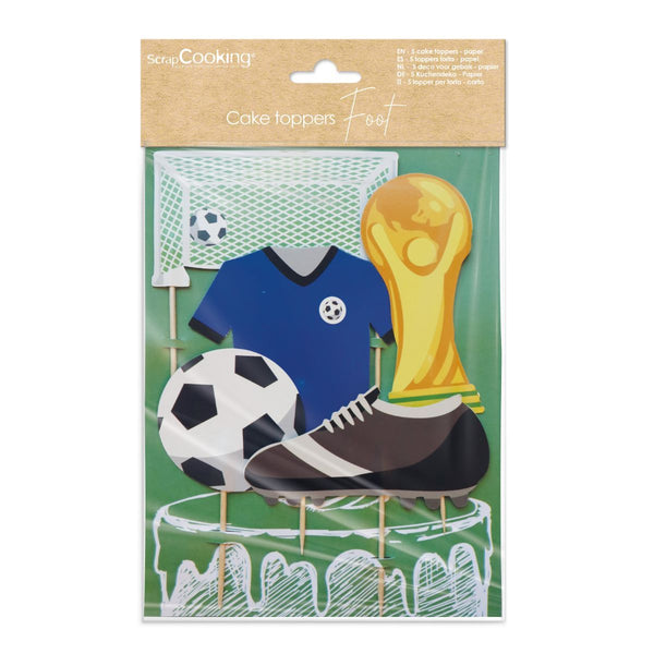 Soccer Cake Decoration Set Pk 5