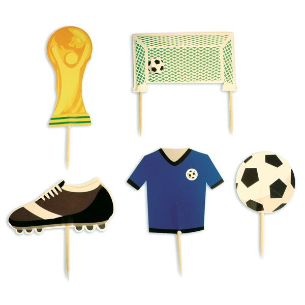 Soccer Cake Decoration Set Pk 5