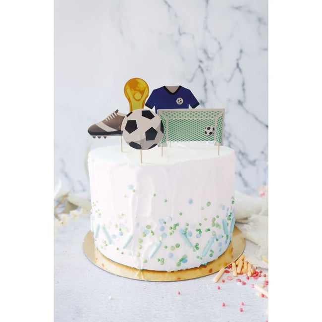Soccer Cake Decoration Set Pk 5