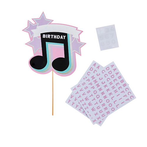 Personalised Musical Note Cake Topper with 3 Sticker sheets
