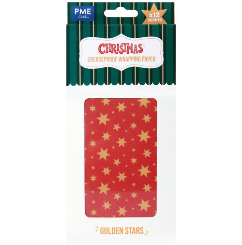 Gold Stars Parchment Paper Pk 12 Sheets