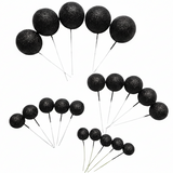 SUGAR SISTERS - Jet Black Glitter Cake Balls Pk 20