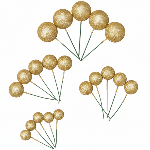 SUGAR SISTERS - MINI Gold Glitter Cake Balls Pk 20
