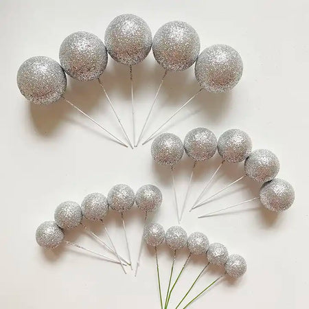 SUGAR SISTERS - Silver Cake Balls Pk 20