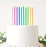 Slim Rainbow Candles Pk 10